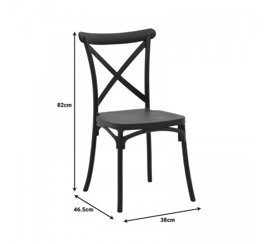 Καρέκλα Crossie pp σε ανθρακί απόχρωση 38x46.5x82εκ Υλικό: PP 326-000024