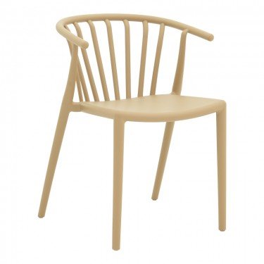 Πολυθρόνα Zelma pp σε ανοιχτή απόχρωση cappuccino 55x53x73εκ Υλικό: PP 326-000025