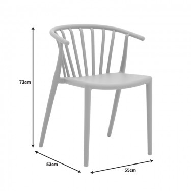 Πολυθρόνα Zelma pp σε λευκή απόχρωση 55x53x73εκ Υλικό: PP 326-000026