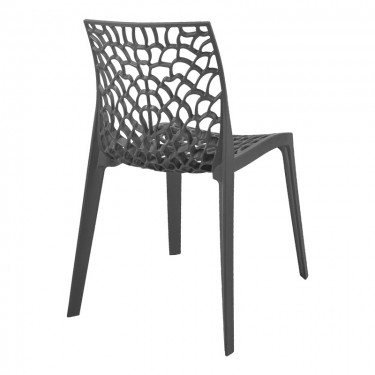 Καρέκλα στοιβαζόμενη Hush pp σε ανθρακί απόχρωση 41x53x80.5εκ Υλικό: PP 326-000034