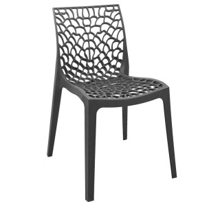 Καρέκλα στοιβαζόμενη Hush pp σε ανθρακί απόχρωση 41x53x80.5εκ Υλικό: PP 326-000034