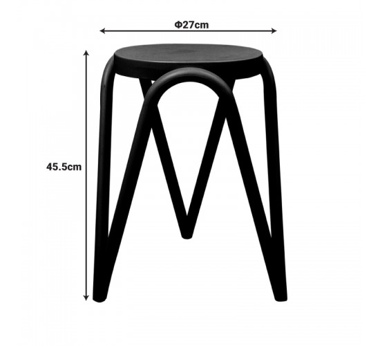 Σκαμπό Serzona pp σε μαύρη απόχρωση Φ27x45.5εκ Υλικό: PP 326-000037