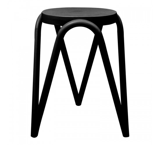 Σκαμπό Serzona pp σε μαύρη απόχρωση Φ27x45.5εκ Υλικό: PP 326-000037