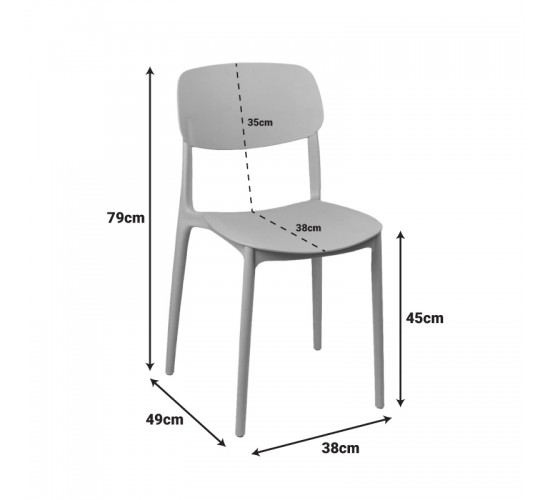 Καρέκλα Berdian στοιβαζόμενη pp σε μέντα απόχρωση 38x49x79εκ Υλικό: PP 326-000043