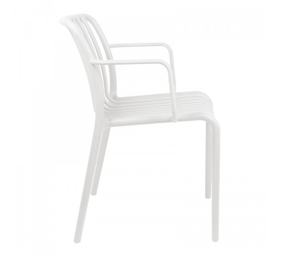 Πολυθρόνα Zoi pp σε λευκή απόχρωση 55.5x57.5x79εκ Υλικό: PP 326-000044