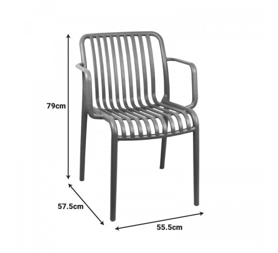 Πολυθρόνα Zoi pp σε λευκή απόχρωση 55.5x57.5x79εκ Υλικό: PP 326-000044
