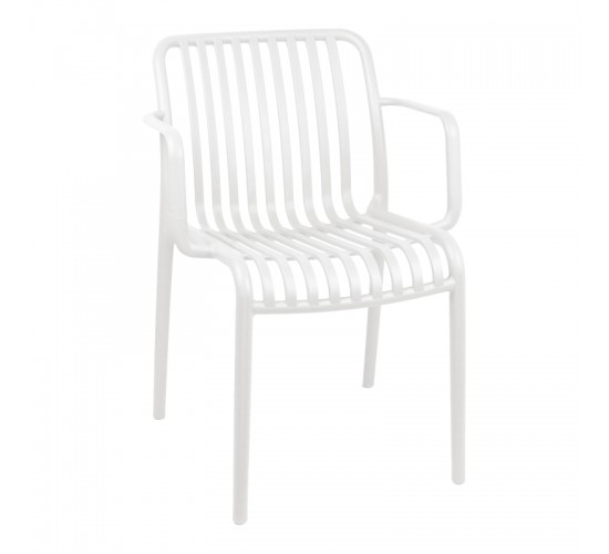 Πολυθρόνα Zoi pp σε λευκή απόχρωση 55.5x57.5x79εκ Υλικό: PP 326-000044