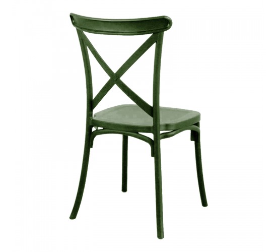 Καρέκλα Crossie στοιβαζόμενη pp σε σκούρο πράσινο απόχρωση 38x46.5x82εκ Υλικό: PP 326-000046