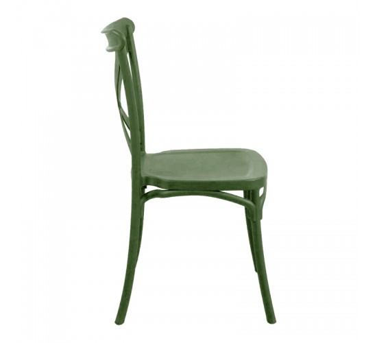 Καρέκλα Crossie στοιβαζόμενη pp σε σκούρο πράσινο απόχρωση 38x46.5x82εκ Υλικό: PP 326-000046