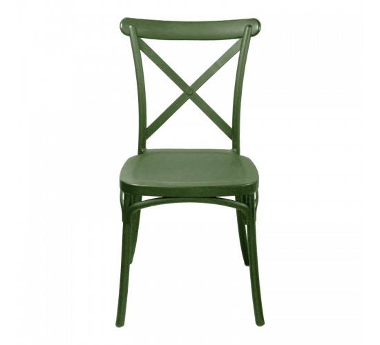Καρέκλα Crossie στοιβαζόμενη pp σε σκούρο πράσινο απόχρωση 38x46.5x82εκ Υλικό: PP 326-000046