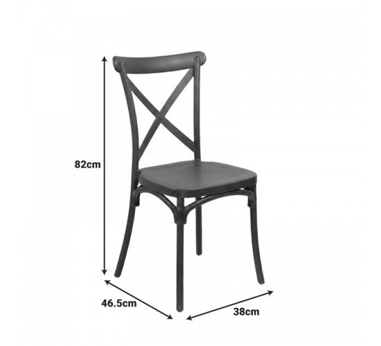 Καρέκλα Crossie στοιβαζόμενη pp σε σκούρο πράσινο απόχρωση 38x46.5x82εκ Υλικό: PP 326-000046