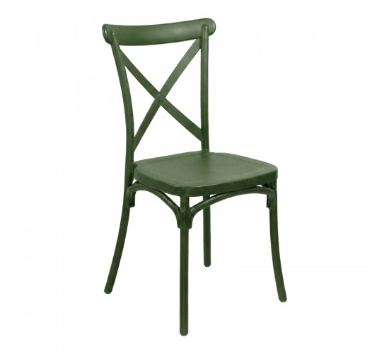 Καρέκλα Crossie στοιβαζόμενη pp σε σκούρο πράσινο απόχρωση 38x46.5x82εκ Υλικό: PP 326-000046