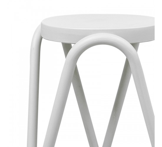 Σκαμπό Serzona pp σε λευκή απόχρωση Φ27x45.5εκ Υλικό: PP 326-000047