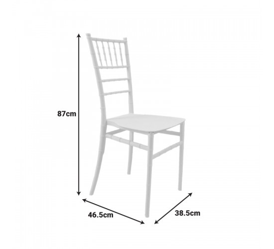 Καρέκλα Tiffany Ι pp σε λευκή απόχρωση 38.5x46.5x87εκ Υλικό: PP 326-000049
