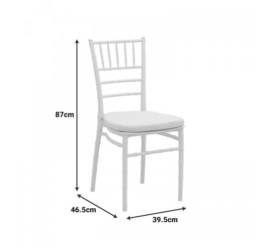 Καρέκλα Tiffany I με μαξιλάρι pp σε λευκή απόχρωση 39.5x46.5x87εκ Υλικό: PC 326-000051