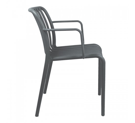 Πολυθρόνα Zoi pp ανθρακί 55.5x57.5x79εκ Υλικό: PP 326-000052