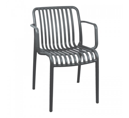 Πολυθρόνα Zoi pp ανθρακί 55.5x57.5x79εκ Υλικό: PP 326-000052