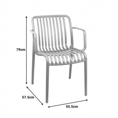 Πολυθρόνα Zoi pp cappuccino 55.5x57.5x79εκ Υλικό: PP 326-000053