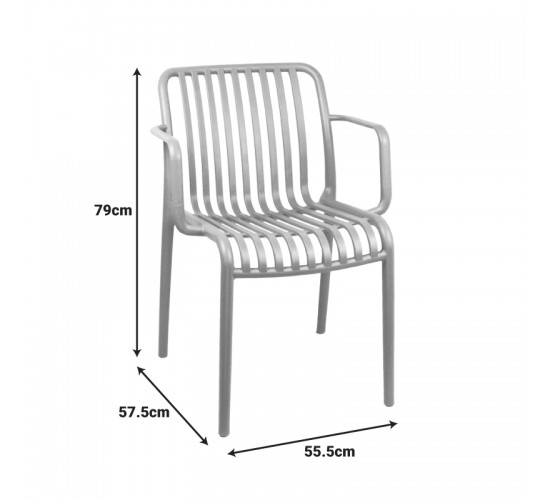 Πολυθρόνα Zoi pp cappuccino 55.5x57.5x79εκ Υλικό: PP 326-000053
