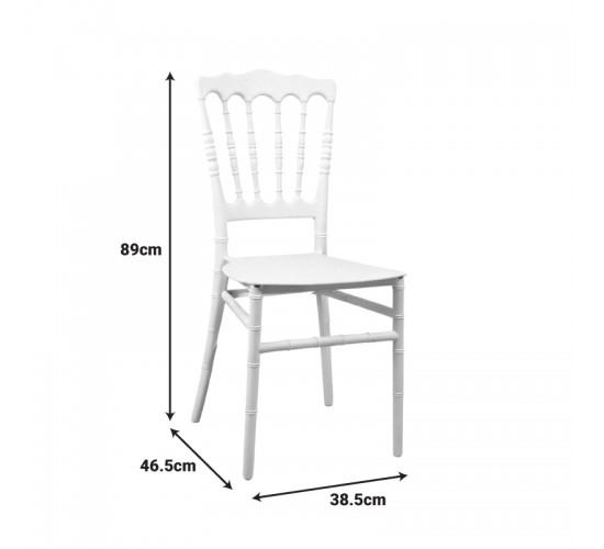 Καρέκλα Napoleon pp λευκή 38,5x46,5x89εκ Υλικό: PC 326-000054
