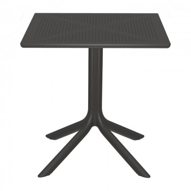 Τραπέζι Groovy pp διατρητο ανθρακί 60x60x76εκ Υλικό: PP 326-000056