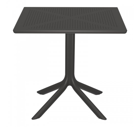 Τραπέζι Groovy διατρητο pp ανθρακί 80x80x74εκ Υλικό: PP 326-000059
