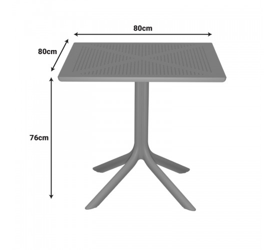Τραπέζι Groovy διατρητο pp cappuccino 80x80x74εκ Υλικό: PP 326-000060