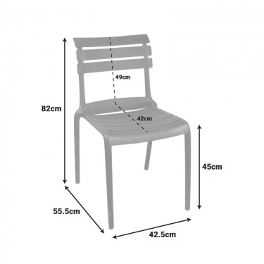 Καρέκλα Almea στοιβαζόμενη pp ανθρακί 42.5x55.5x82εκ Υλικό: PP 326-000063