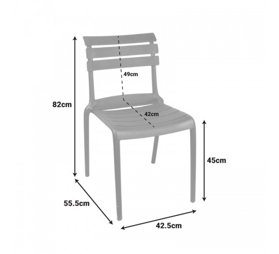 Καρέκλα Almea στοιβαζόμενη pp ανθρακί 42.5x55.5x82εκ Υλικό: PP 326-000063