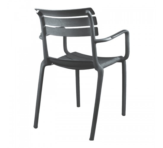 Πολυθρόνα Almea στοιβαζόμενη pp ανθρακί 58x56x82εκ Υλικό: PP 326-000065