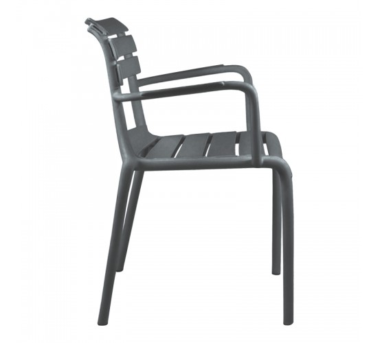 Πολυθρόνα Almea στοιβαζόμενη pp ανθρακί 58x56x82εκ Υλικό: PP 326-000065