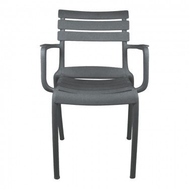 Πολυθρόνα Almea στοιβαζόμενη pp ανθρακί 58x56x82εκ Υλικό: PP 326-000065
