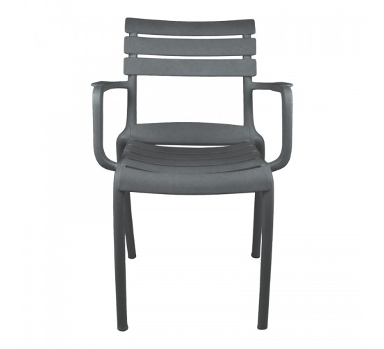 Πολυθρόνα Almea στοιβαζόμενη pp ανθρακί 58x56x82εκ Υλικό: PP 326-000065