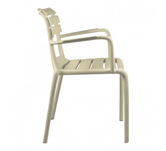 Πολυθρόνα Almea στοιβαζόμενη pp cappuccino 58x56x82εκ Υλικό: PP 326-000066