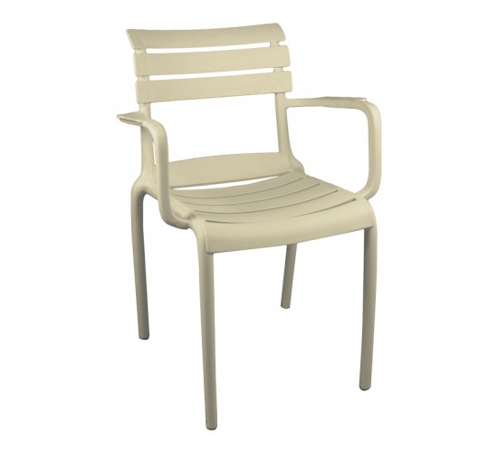 Πολυθρόνα Almea στοιβαζόμενη pp cappuccino 58x56x82εκ Υλικό: PP 326-000066