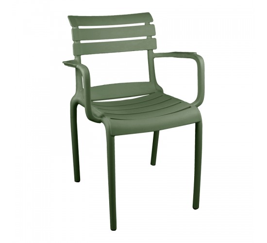 Πολυθρόνα Almea στοιβαζόμενη pp λαδί 58x56x82εκ Υλικό: PP 326-000067