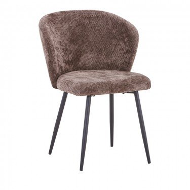 Καρέκλα Karg καφέ ύφασμα-πόδι μαύρο μέταλλο 57x62x80εκ Υλικό: FABRIC - METAL 327-000019