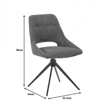 Καρέκλα περιστρεφόμενη Luciano I σε κρεμ ύφασμα-πόδι μεταλλικό μαύρο 52.5x54x85εκ Υλικό: METAL - FABRIC 327-000033