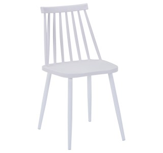 Καρέκλα Aurora I pp σε λευκή απόχρωση-πόδι μεταλλικό λευκό 43x48x79εκ Υλικό: METAL - PP 327-000042