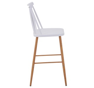 Σκαμπό μπαρ Aurora I pp σε λευκή απόχρωση-πόδι μεταλλικό φυσικό 42x47x99εκ Υλικό: METAL - PP 327-000047