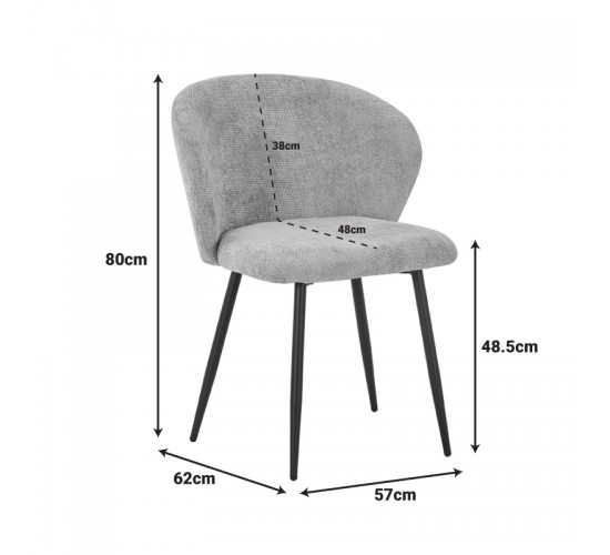 Καρέκλα Karg camel ύφασμα-πόδι μαύρο μέταλλο 57x62x80εκ Υλικό: FABRIC - METAL 327-000061