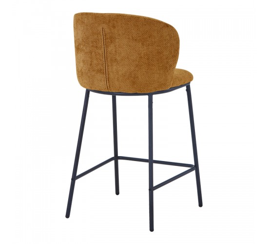 Σκαμπό μπαρ Karg camel  ύφασμα-πόδι μαύρο μέταλλο 49x46x93εκ Υλικό: FABRIC - METAL 327-000064