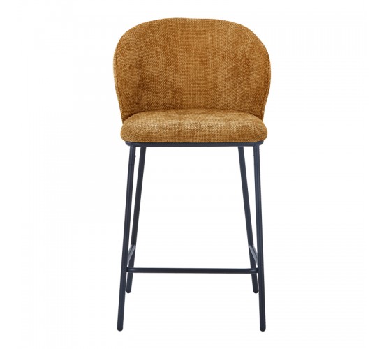 Σκαμπό μπαρ Karg camel  ύφασμα-πόδι μαύρο μέταλλο 49x46x93εκ Υλικό: FABRIC - METAL 327-000064