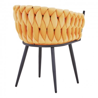 Πολυθρόνα Vivian κίτρινο βελούδο-πόδι μαύρο μέταλλο 61x55x80εκ Υλικό: VELVET - METAL 327-000066