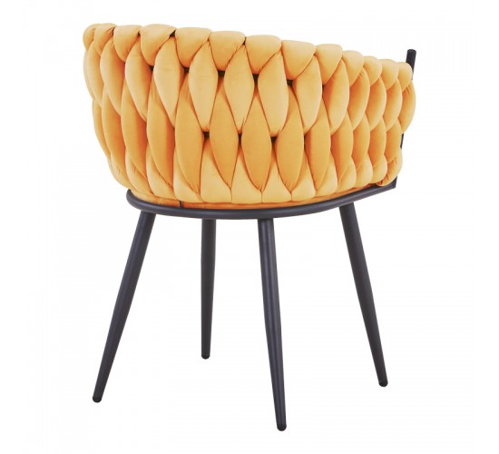 Πολυθρόνα Vivian κίτρινο βελούδο-πόδι μαύρο μέταλλο 61x55x80εκ Υλικό: VELVET - METAL 327-000066