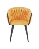Πολυθρόνα Vivian κίτρινο βελούδο-πόδι μαύρο μέταλλο 61x55x80εκ Υλικό: VELVET - METAL 327-000066
