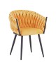 Πολυθρόνα Vivian κίτρινο βελούδο-πόδι μαύρο μέταλλο 61x55x80εκ Υλικό: VELVET - METAL 327-000066
