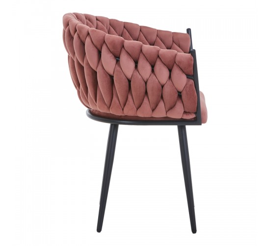 Πολυθρόνα Vivian σάπιο μήλο βελούδο-πόδι μαύρο μέταλλο 61x55x80εκ Υλικό: VELVET - METAL 327-000067