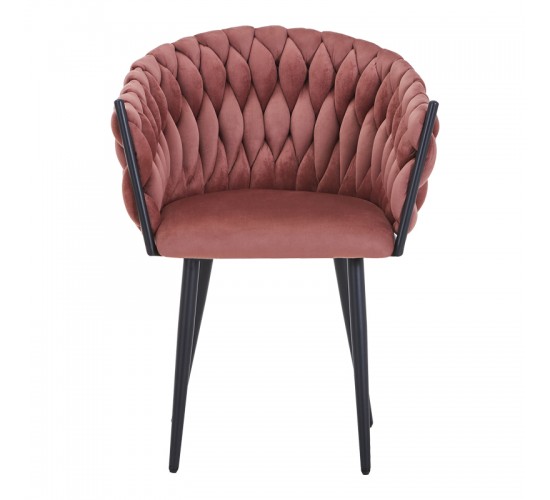 Πολυθρόνα Vivian σάπιο μήλο βελούδο-πόδι μαύρο μέταλλο 61x55x80εκ Υλικό: VELVET - METAL 327-000067
