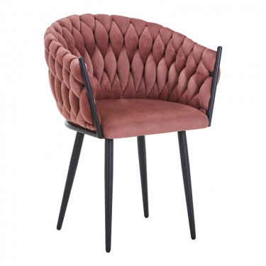 Πολυθρόνα Vivian σάπιο μήλο βελούδο-πόδι μαύρο μέταλλο 61x55x80εκ Υλικό: VELVET - METAL 327-000067